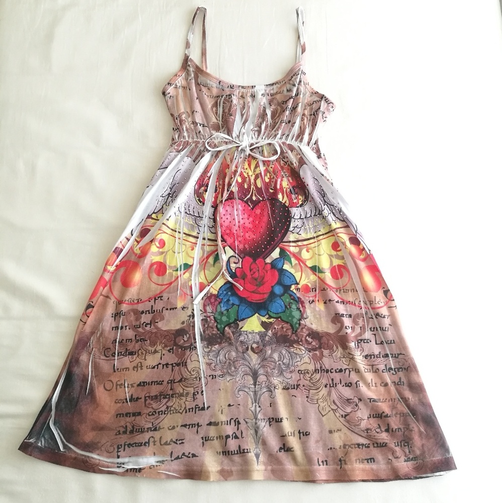 Throwback Ed Hardy-like summer strap dress!